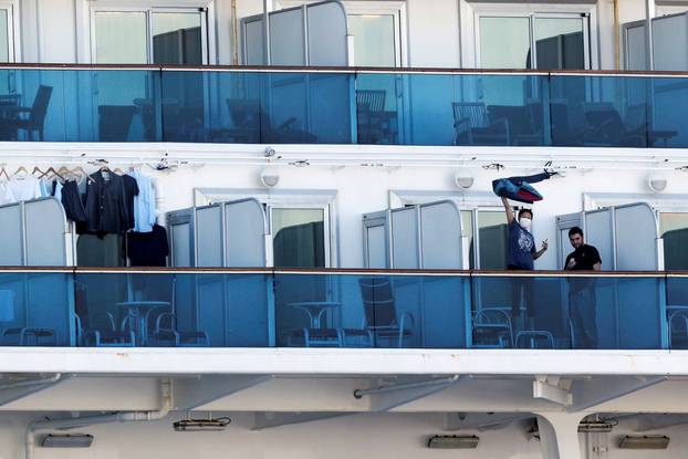 Cruise ship Diamond Princess at Daikoku Pier Cruise Terminal in Yokohama