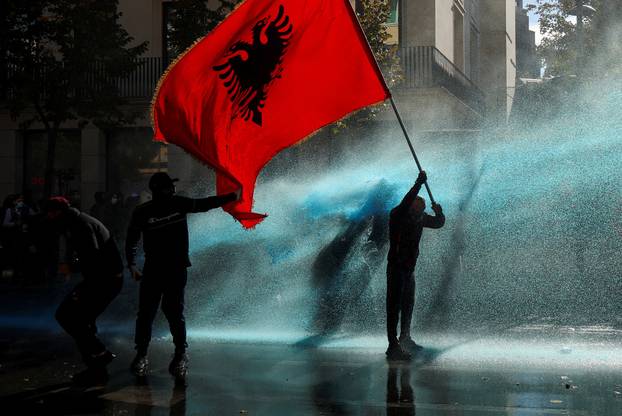 Anti-government protest by students in Tirana