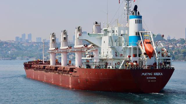 FILE PHOTO: Russian-flagged bulk carrier Matros Koshka sails in Istanbul's Bosphorus