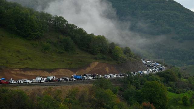 A picture and its story: Fleeing from Nagorno-Karabakh on the mountain road west