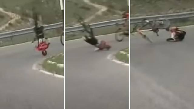 Stravičan pad biciklista na Giro d'Italia: Slovenac pao na glavu