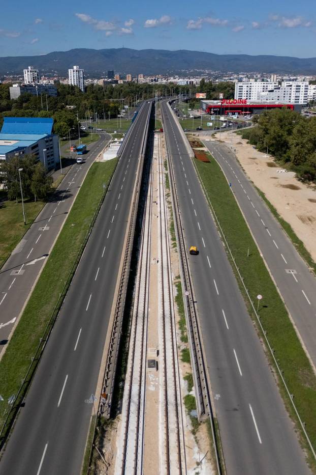 Napredak radova na Sarajevskoj cesti u Novom Zagrebu snimljen iz zraka