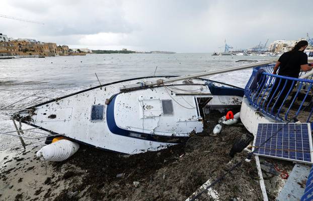 Aftermath of Storm Harry which wreaked havoc across Malta