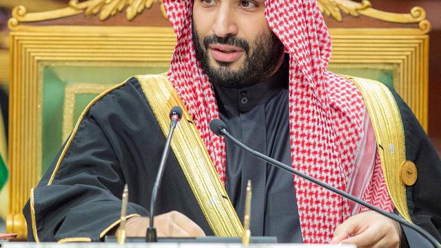 FILE PHOTO: Saudi Crown Prince Mohammed bin Salman speaks during the Gulf Summit in Riyadh, Saudi Arabia