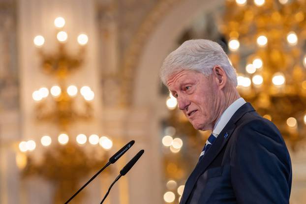 Bill Clinton's visit in Prague, Czech Republic - 13 Mar 2024