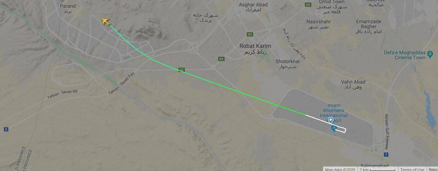 Strava: Kod Teherana se srušio ukrajinski avion sa 180 putnika