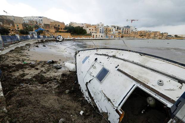Aftermath of Storm Harry which wreaked havoc across Malta