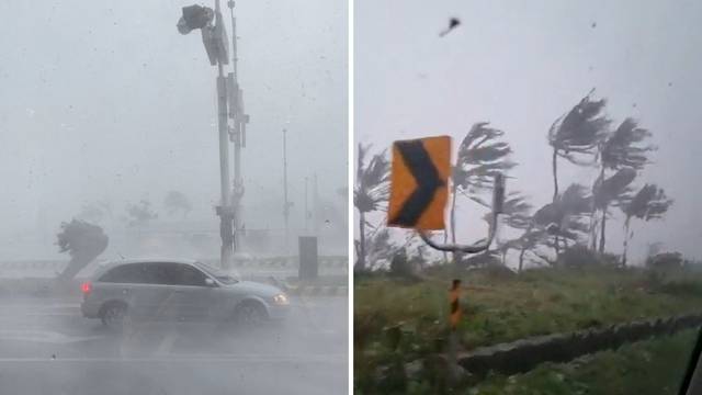 VIDEO Tajfun poharao Tajvan: Vjetar čupao stabla, nosio aute, ozlijeđeno više od 40 ljudi