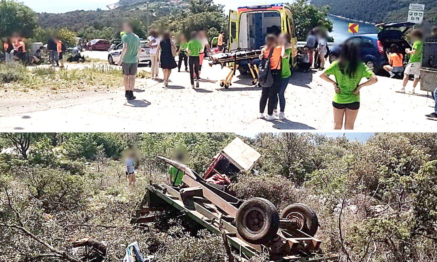 Prikolica puna maturanata se prevrnula kod Labina! Tamo su poslali pet timova Hitne pomoći