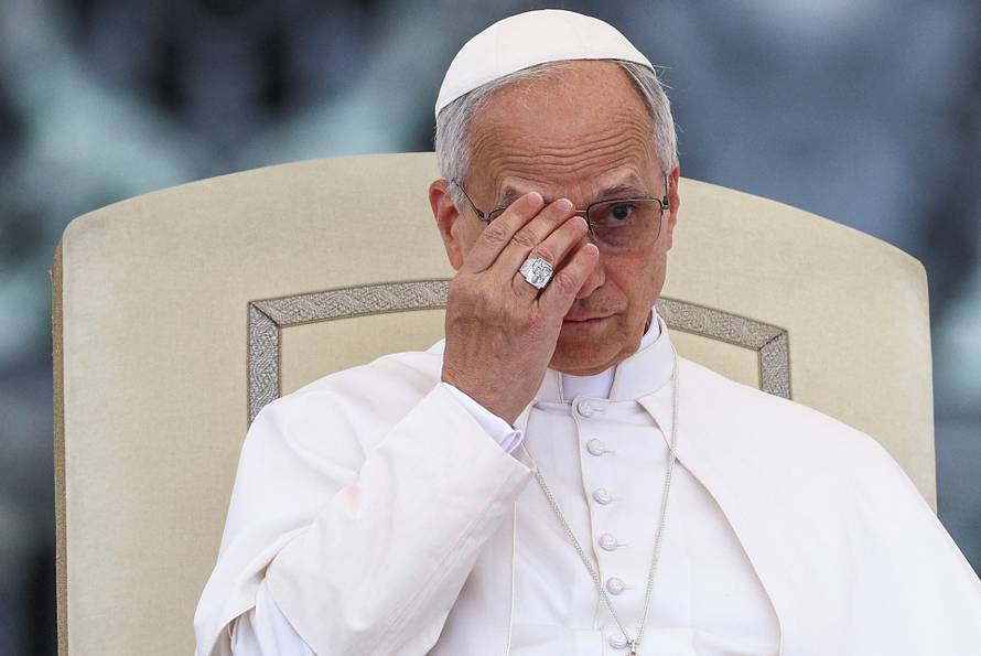 Pope Leo XIV holds his first general audience in St. Peter's Square, at the Vatican