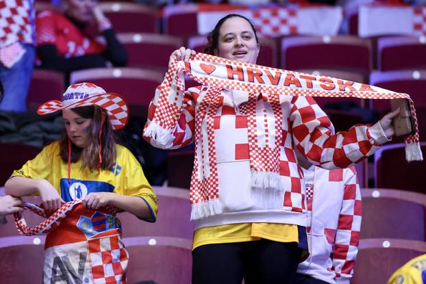 Malmo: Navijači na utakmici između Hrvatske i Švicarske EHF Europskog prvenstva