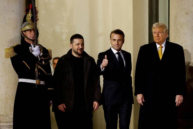 French President Macron meets U.S. President-elect Trump and Ukraine's President Zelenskiy in Paris