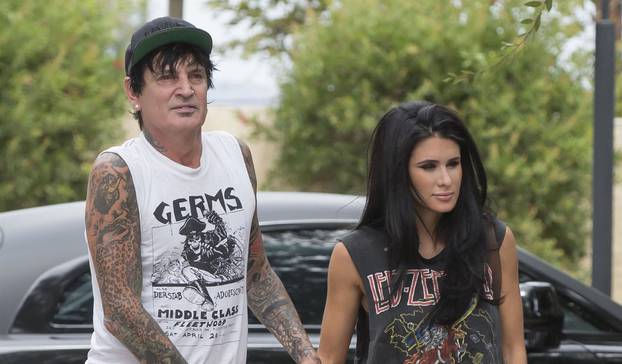 *EXCLUSIVE* Tommy Lee and Brittany Furlan hold hands as they stop by a dermatologist