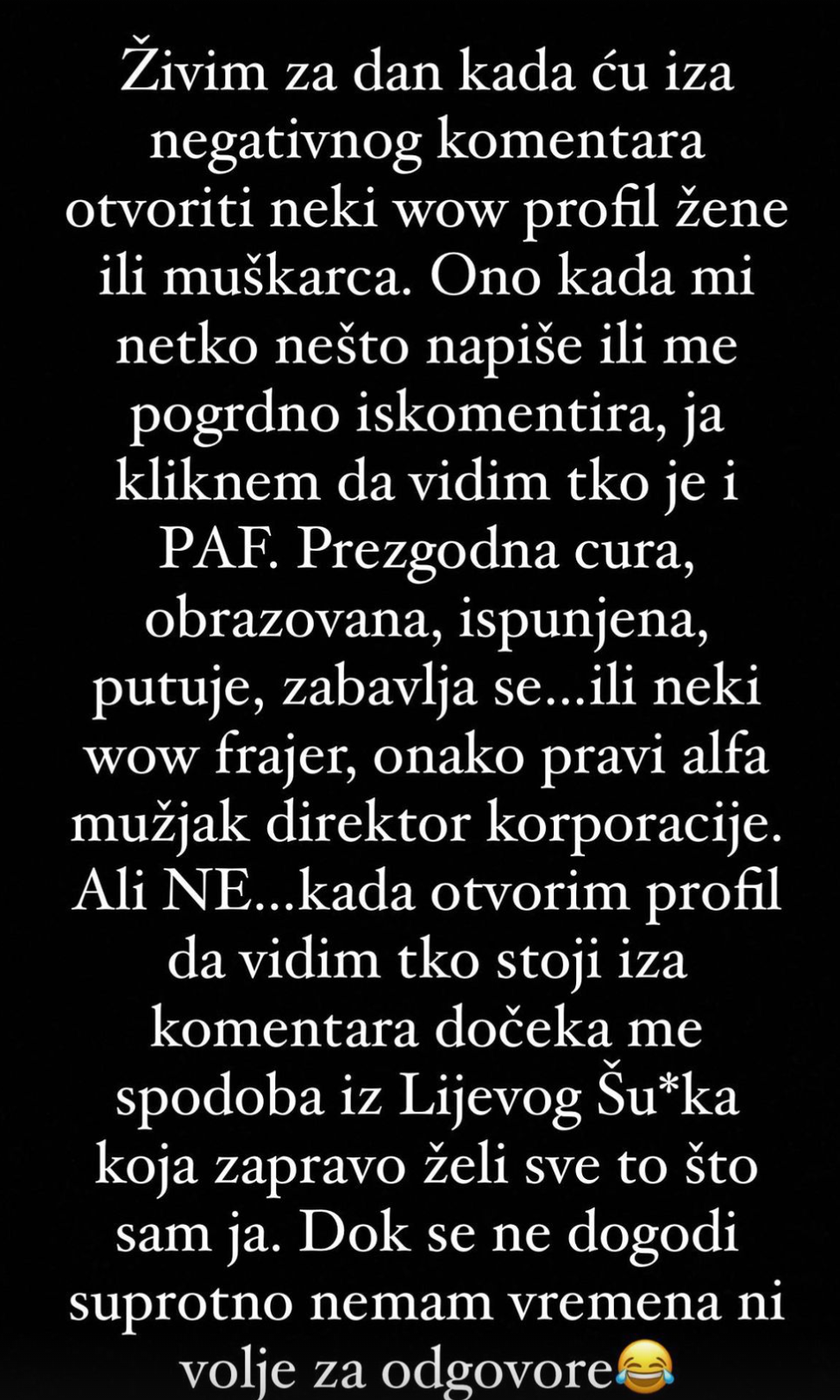 Hadžiavdagić o hejterima: 'Kad odem na njihov profil, dočeka me spodoba iz lijevog š*pka...'