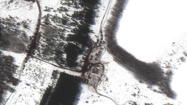 A satellite image shows an overview of a new deployment, east of Valuyki
