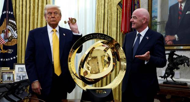U.S. President Donald Trump and FIFA President Gianni Infantino in the Oval Office of the White House in Washington