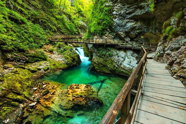 Vintgar gorge and green river,Bled,Triglav- Slovenia 