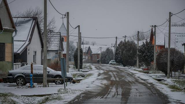Vraneševci: Snježno jutro u Podravini