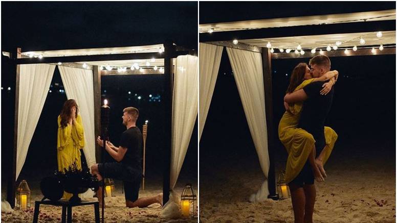 Skočila mu u zagrljaj: Zubac je na Bahamima zaprosio Kristinu