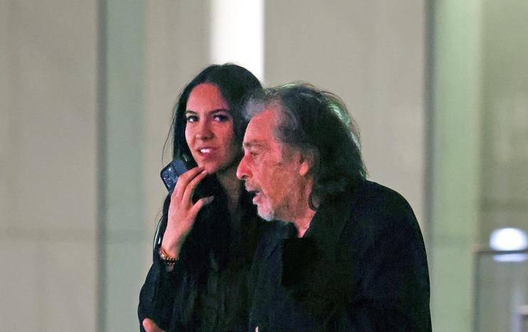 *EXCLUSIVE* Al Pacino and girlfriend Noor Alfallah make a rare appearance as they enjoy date night at a restaurant in Century City