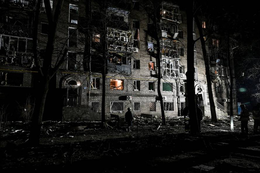 Aftermath of a Russian drone attack in Zaporizhzhia