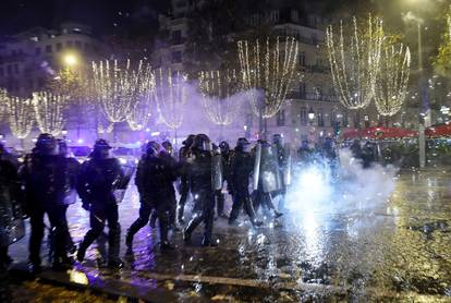 FIFA World Cup Final Qatar 2022 - France fans react on the Champs-Elysees during the final between France and Argentina