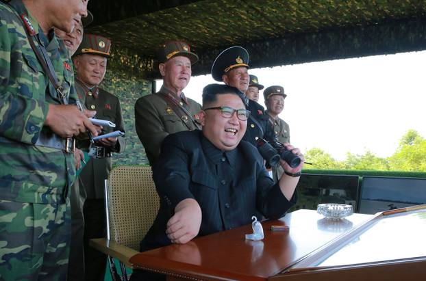 North Korean leader Kim Jong Un guides a target-striking contest of the special operation forces of the Korean People