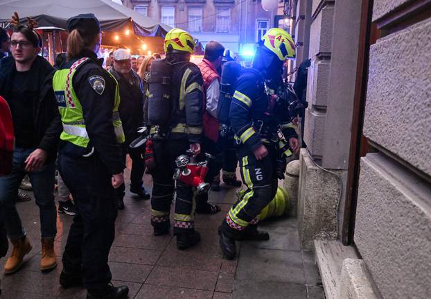 Zagreb: Vatrogasci intervenirali u kafiću But na Cvjetnom trgu dok su se građani zabavljali uz glazbu