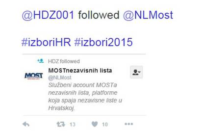  Počelo je približavanje: HDZ zapratio MOST na Twitteru...