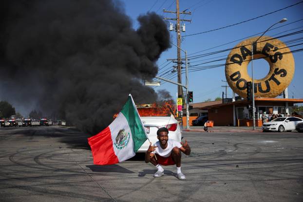 Protest following multiple detentions by Immigration and Customs Enforcement (ICE), in Paramount