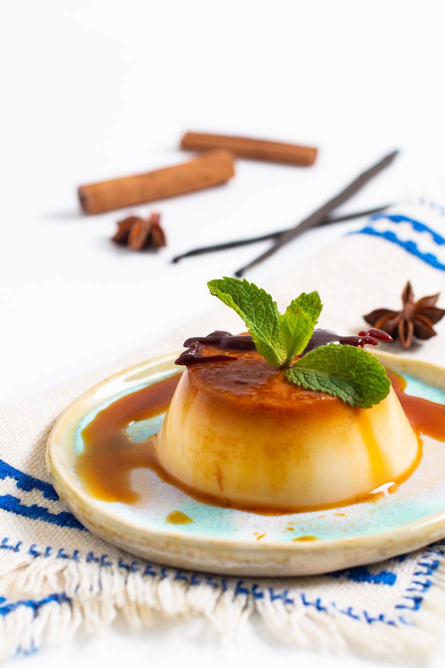 Food Dessert concept homemade vanilla Caramel custard or panna c