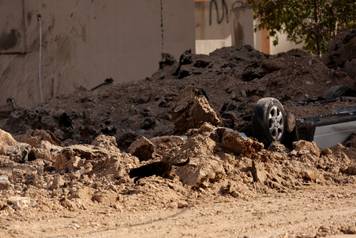 Aftermath of a strike, in Tyre