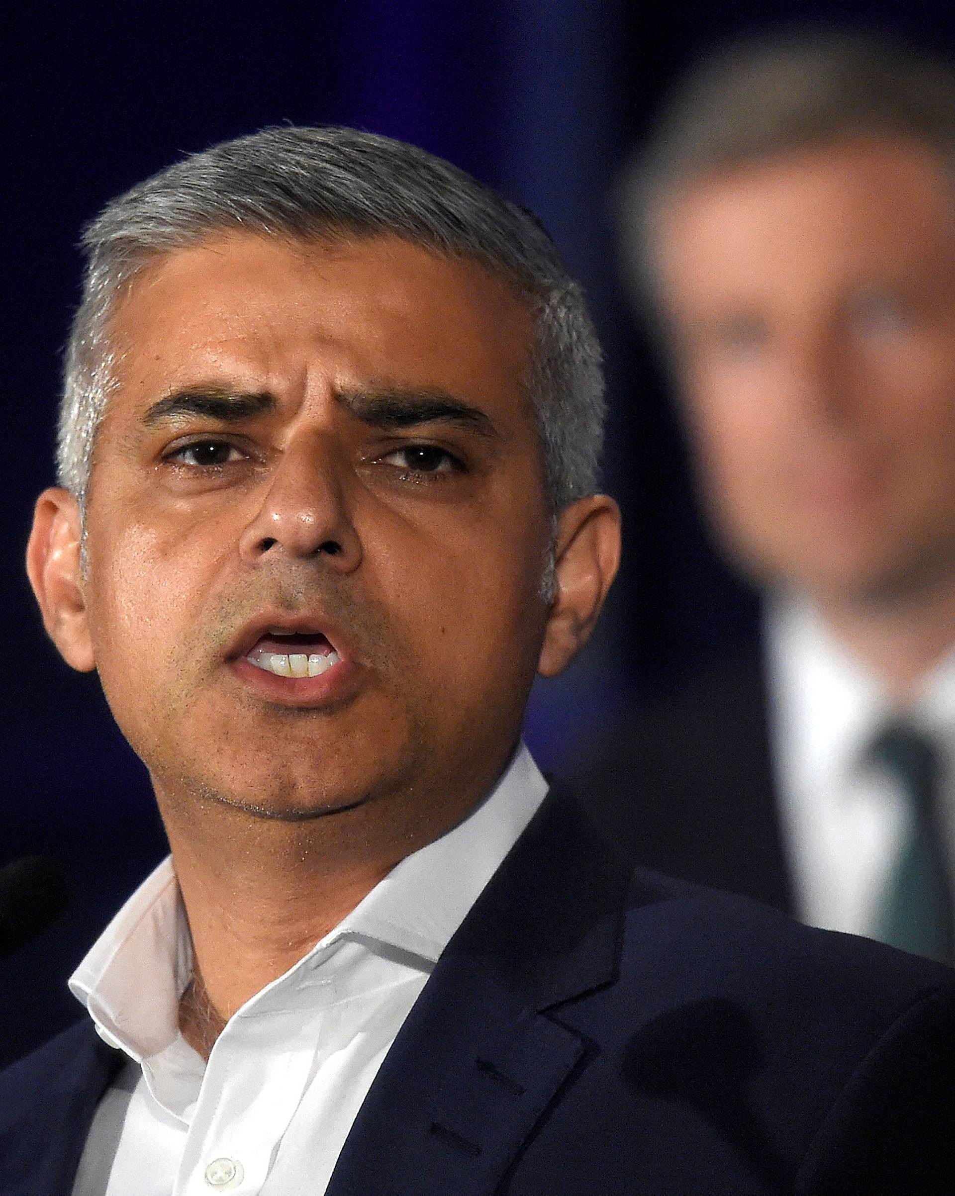 Labour Party candidate for Mayor of London Khan speaks following his victory in London 