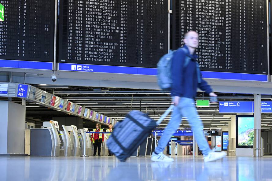 German trade union Verdi calls for a strike over a wage dispute, at Frankfurt Airport
