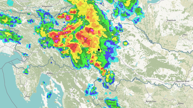 Pogledajte kartu: Nevrijeme s grmljavinom stiglo do Hrvatske, a kiše i grmljavine bit će i sutra
