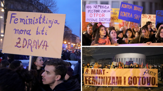 VIDEO Noćni marš za Dan žena diljem Hrvatske, prosvjednice uzvikivale: 'Moli se u crkvi!'