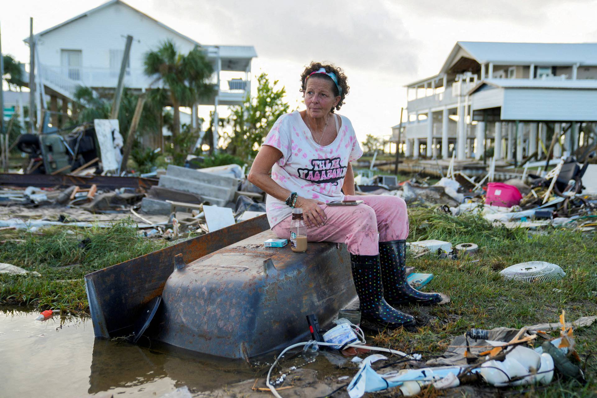 Aftermath of Hurricane Idalia in Horseshoe Beach, Florida