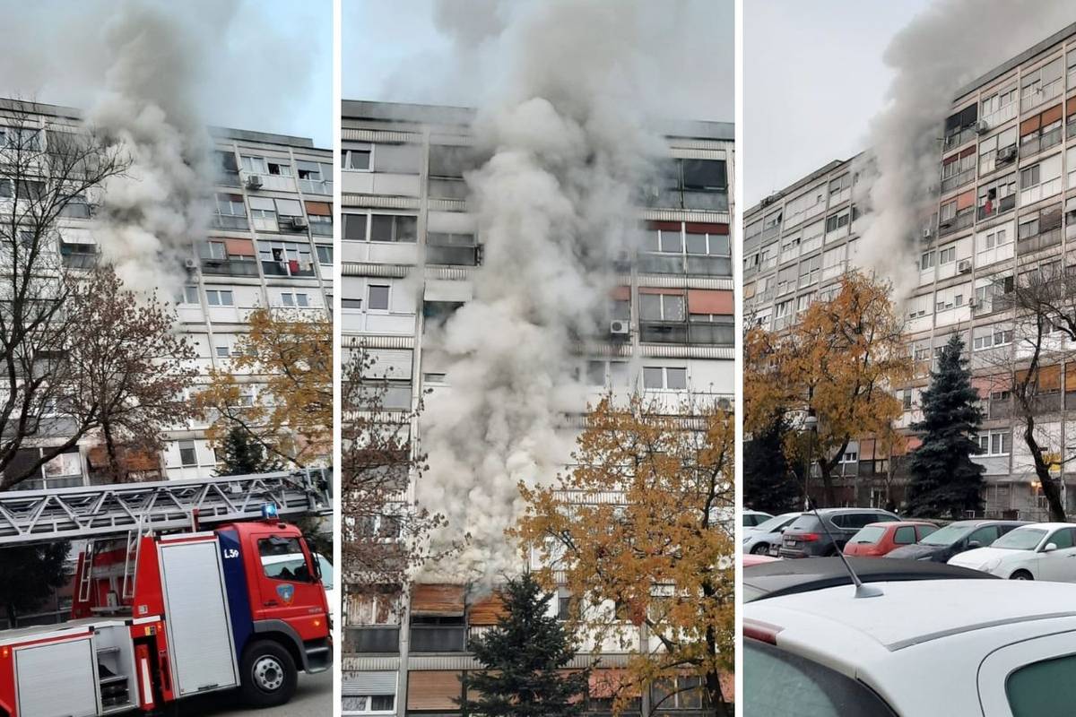 Požar u stanu u Zapruđu: Ljudi su u panici napuštali zgradu, dvoje ih se nagutalo dima...