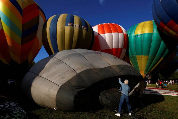 Hot air balloon fiesta above Hradec Kralove city