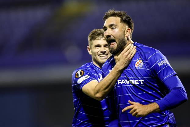 Zagreb: Drena Beljo slavi svoj drugi gol protiv Fenerbahce F.K. u 1. kolu Europske lige