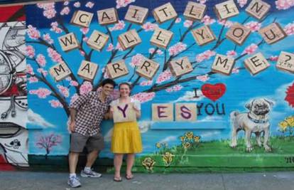 Kreativno: Voljenu je zaprosio grafitom u centru New Yorka
