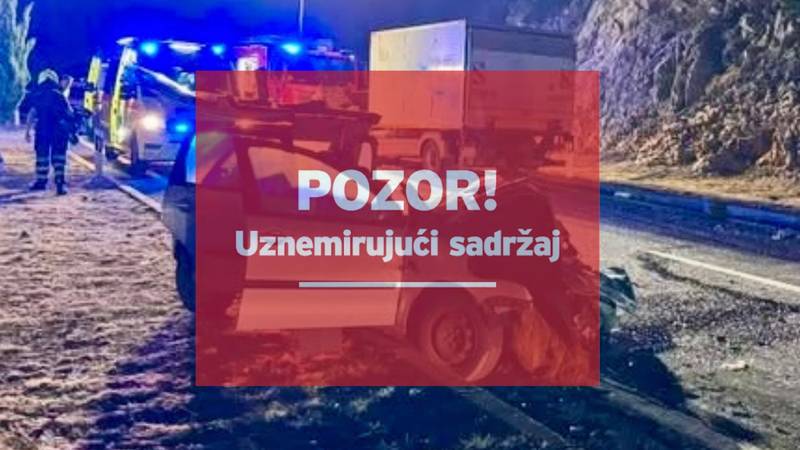 STRAVA NA KRKU Pijani Srbin prešao u suprotni trak i udario u kamion. Rezali lim da ga izvuku