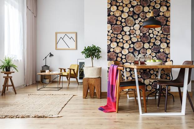 Rustic table and armchair