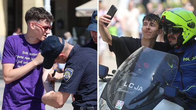 VIDEO Pogledajte kako je ZG maturant tražio policajca na Trgu da mu se potpiše na ruku