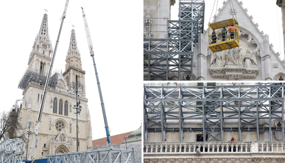 FOTO Radovi su u punom jeku: Diže se nova skela na katedrali