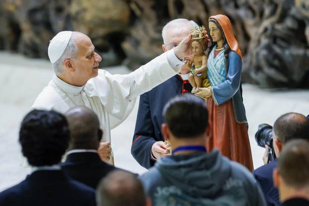 Pope Leo XIV holds an audience for the Jubilee of the Roma, Sinti and Travelling Peoples in Paul VI Hall at the Vatican