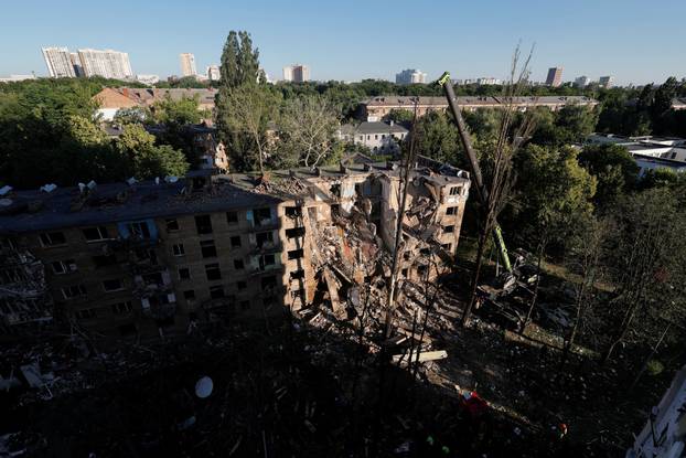 Aftermath of Russian drone and missile strikes, amid Russia's attack on Ukraine, in Kyiv