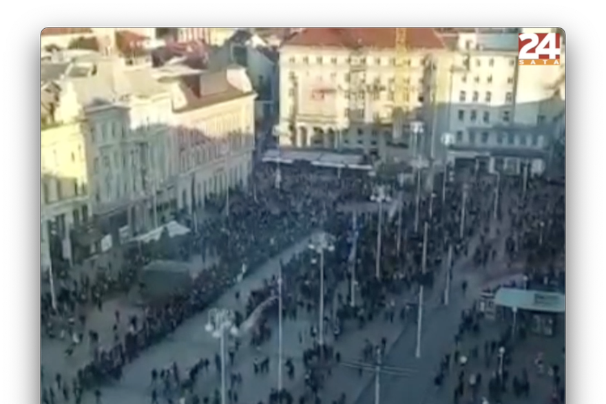 Domoljubne pjesme ore se centrom Zagreba dok tisuće prosvjednika na Trgu skandira 'Plenkoviću, odlazi!'