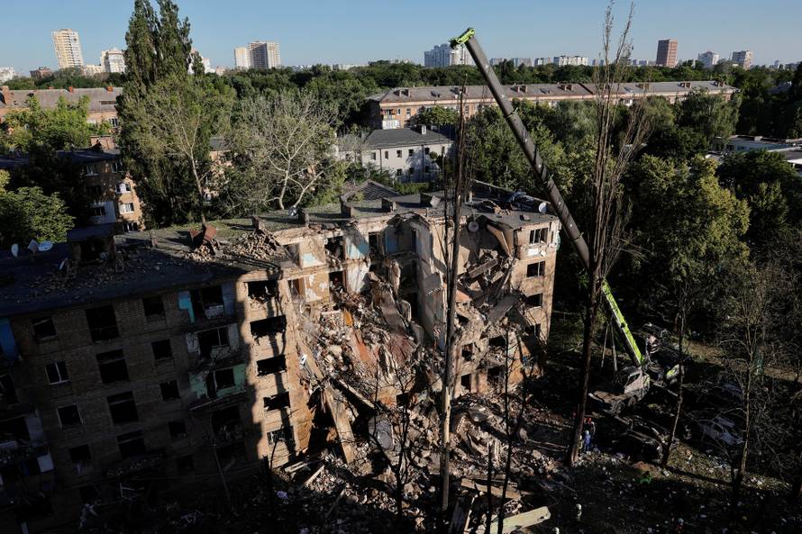 Aftermath of Russian drone and missile strikes, amid Russia's attack on Ukraine, in Kyiv