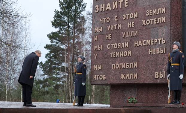 Russia's President Putin takes part in events commemorating the anniversary of breaking the siege of Leningrad